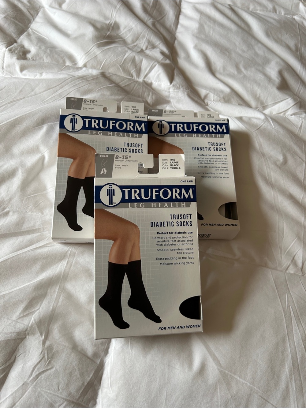 Black Trusoft Diabetic Socks - Mild Compression (8-15 mmHg)